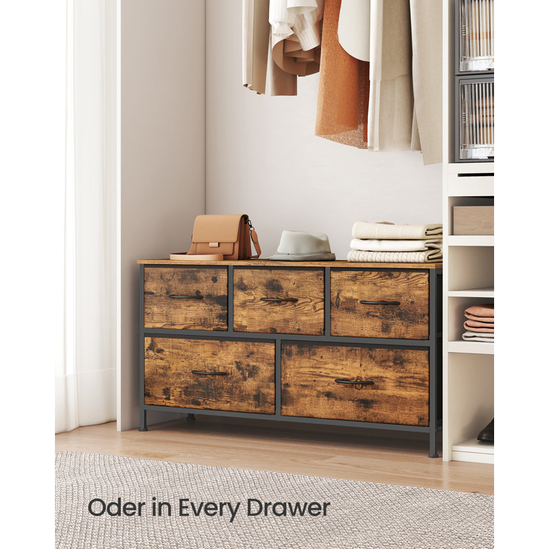 98.8 cm W Chest of 5 Drawers