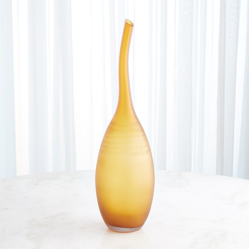 Curvature Bottle, 24.25" H x 7" W x 7" D, Amber