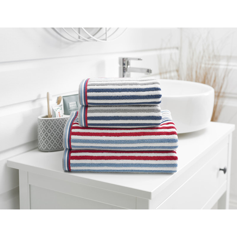 Midweight Jacquard Bath Sheet, Denim