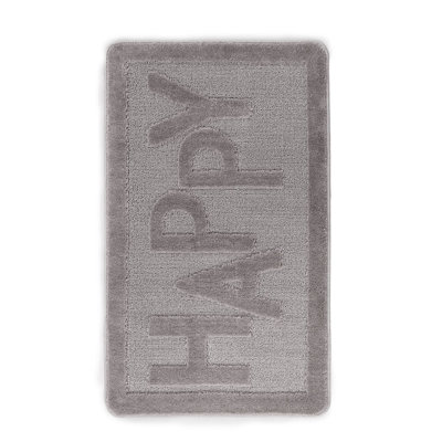 Non-Slip Bathmat, Grey, 23.6 x 39.4 Inches | 100% Polypropylene, 10 mm Total Thickness, 1300 g/m² | Machine Washable at 30°F, Vacuum Friendly | Perfect for Bathroom Safety & Comfort, Durable Design
