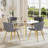 5 Piece Gold Glass Dining Table Set-1691313994-1691408681