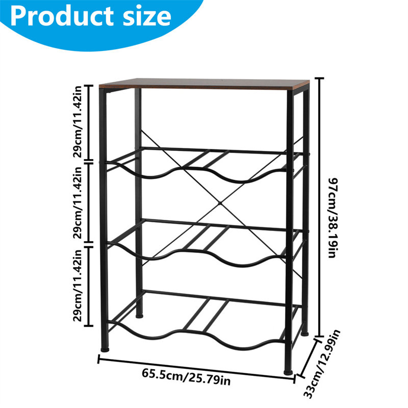 Support à eau robuste à 3 niveaux avec roulettes Brown
