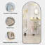 Miroir arqué pleine longueur, cadre en métal, noir