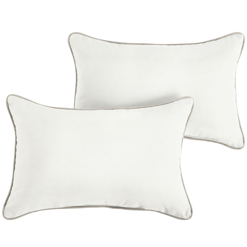 Coussin Sunbrella, Gris clair, H 12 po x l 18 po