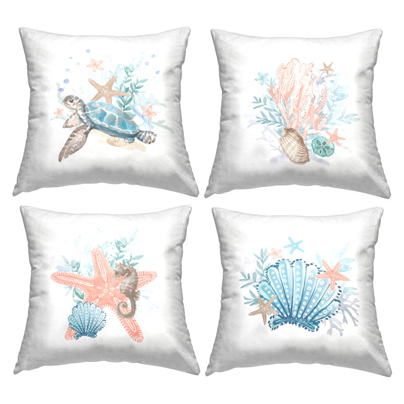 Coussin Pastel Sea Life Coral Reef