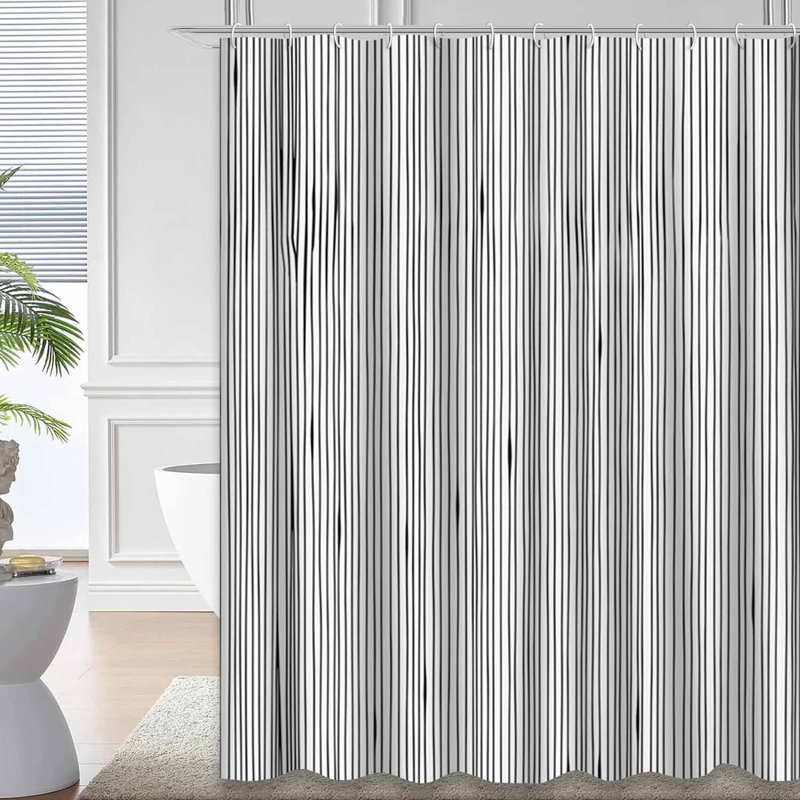 Rideau de douche en bois sans couture avec 12 crochets, L 72 po x l 72 po
