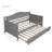 Twin Wooden Daybed with Trundle Bed, Sofa Bed for Bedroom Living Room,Gray(OLD SKU:WF192861AAE)-2137014268