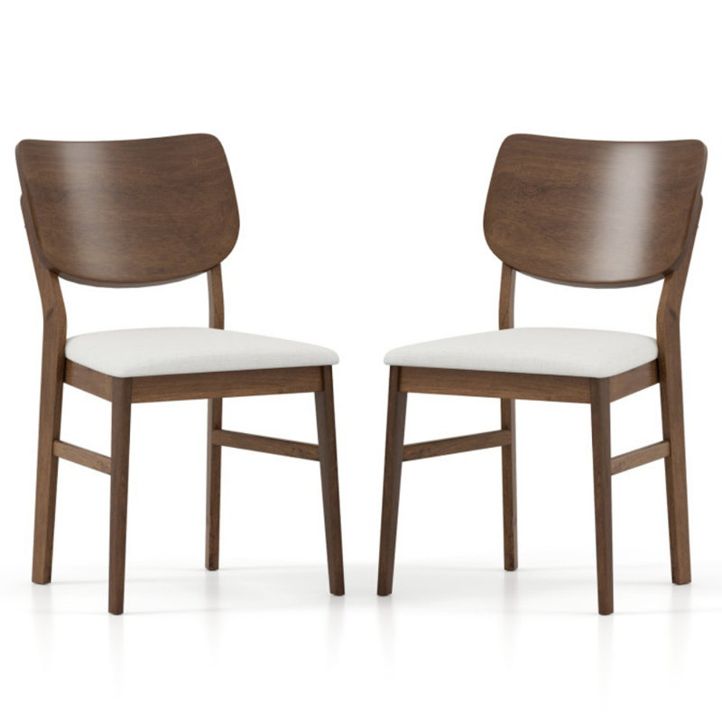 Ensemble de 2 chaises de cuisine en tissu d'ameublement Farmhouse, Blanc