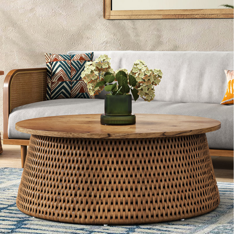 Apputhurai Solid Wood Top Single Coffee Table, Brown