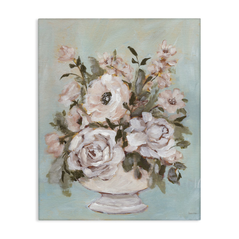 Toile sophistiquée Bouquet de fleurs, design par Amanda Hilburn, H 20 po x l 16 po