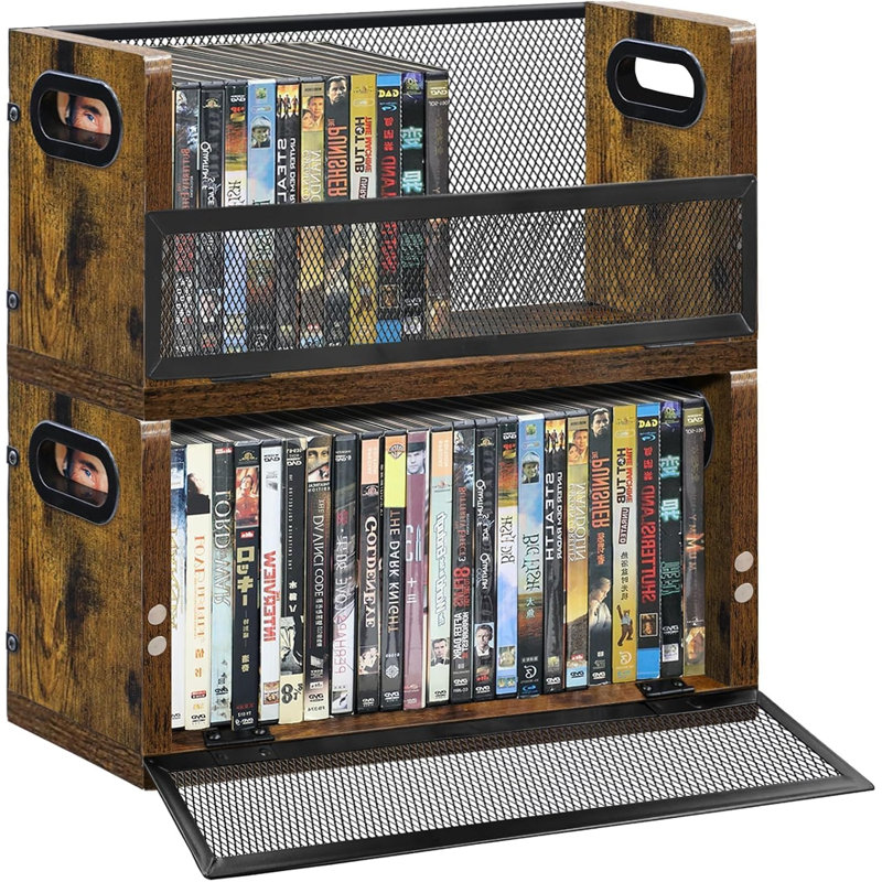 Support de rangement pour DVD - Paquet de 2, peut contenir 56 boîtiers DVD ou 64 boîtiers Blu-ray. Support de bureau/placard pour DVD/Blu-ray, gain de place.