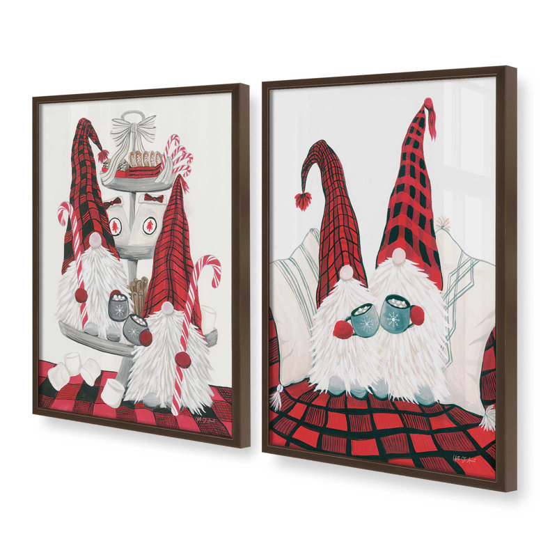 Cozy Gnome Compations, ensemble de 2 reproductions d'art, 14 po x 11 po, Brun Belvinder