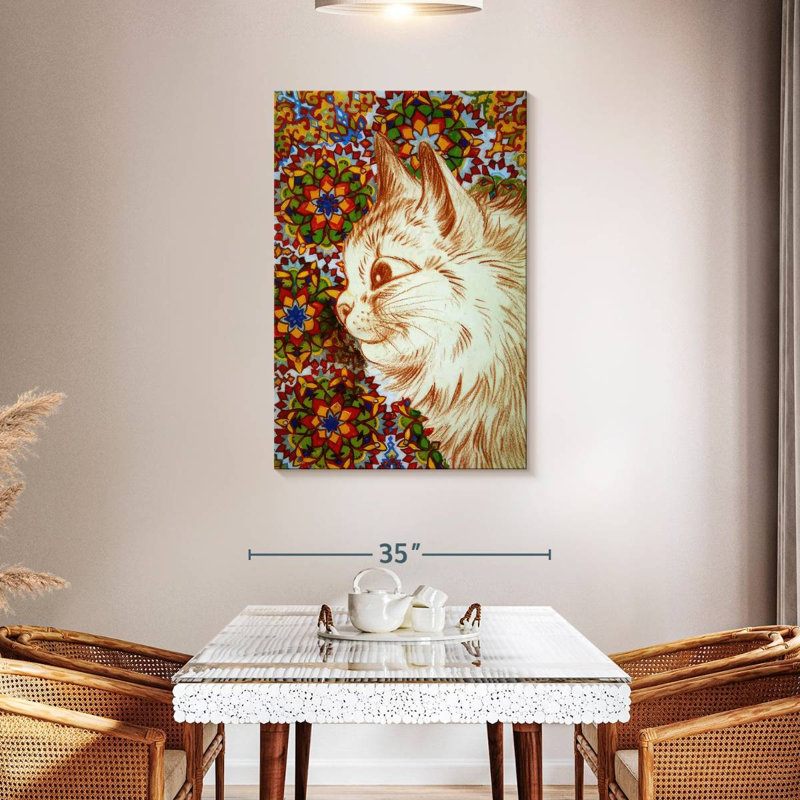 Brampt Cat With Flower Background, 45" H x 30" W