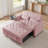 Latitude Run 3 in 1 Convertible Sofa Bed, 53" Vincy Sleeper Loveseat with Side Table, Pull Out Couch with 2 Pockets and 2 Pillows for Living Room Apartment Office-2132205977