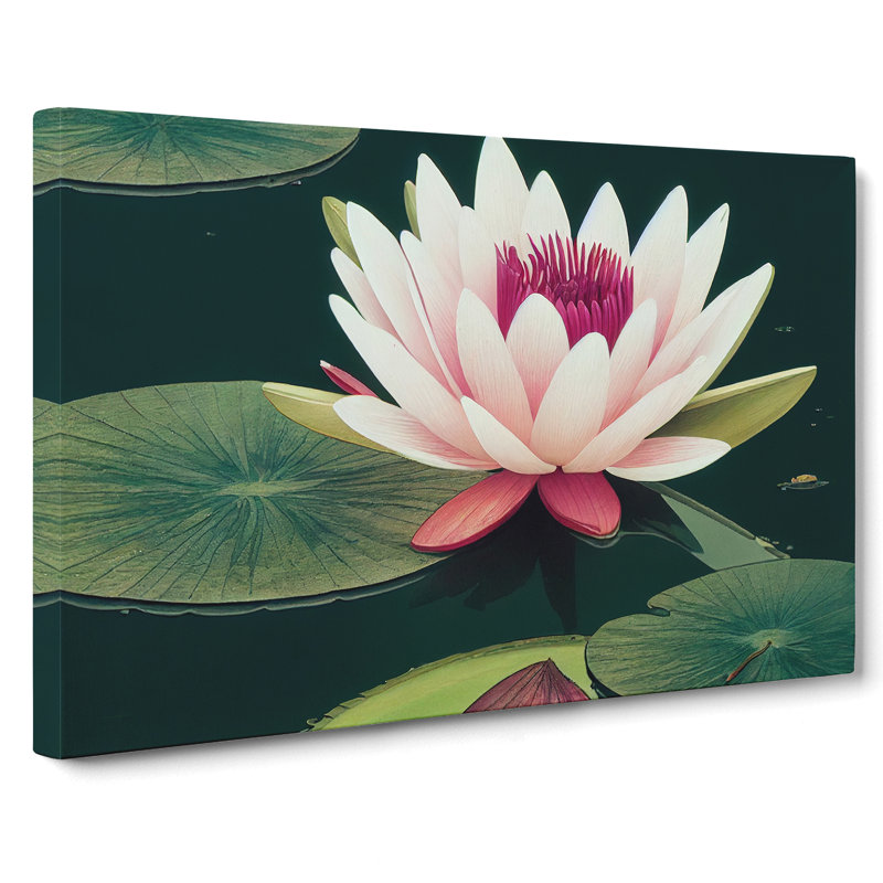 Breathtaking Water Lily Flower - Wrapped Canvas, 50cm H x 76cm W x 3cm D
