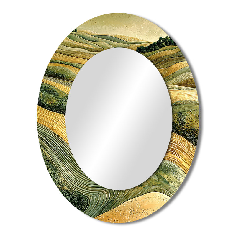 Miroir mural ovale vert, 43 po x 33 po