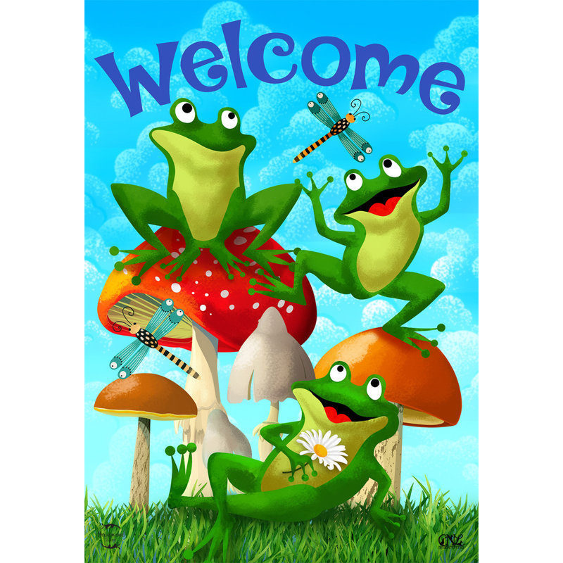 Drapeau de jardin Happy Frogs