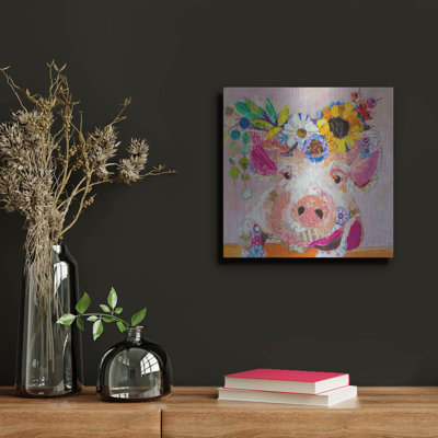 Lark Manor ™ «Miss Piggy» par St. Hilaire Elizabeth, art mural en métal