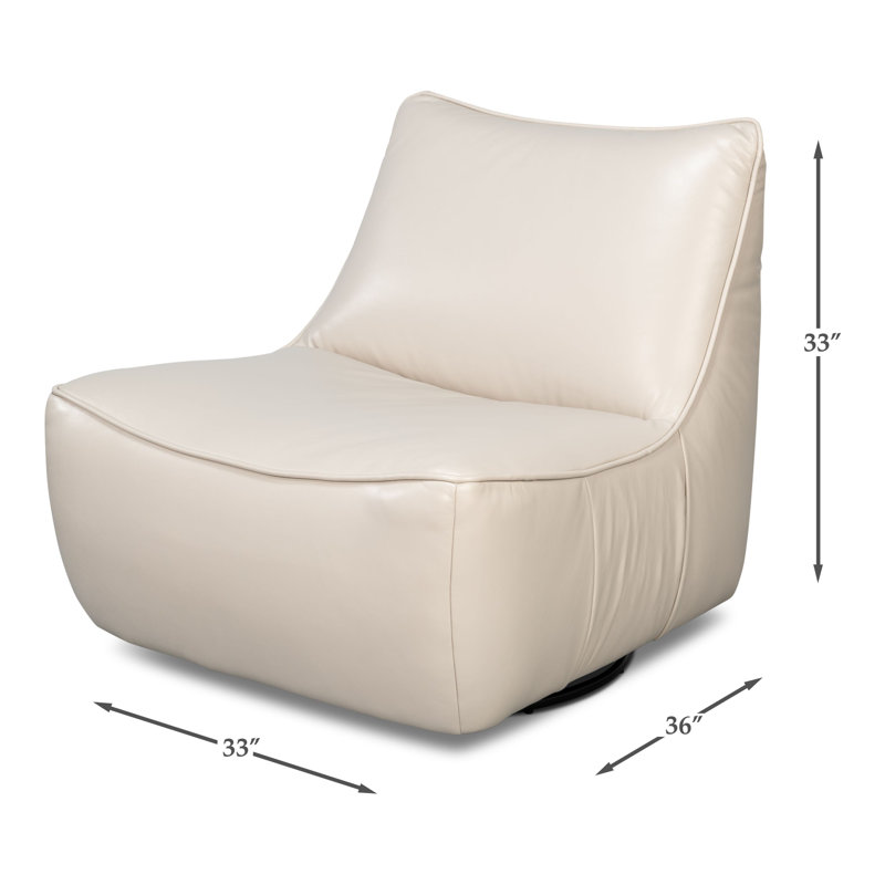 Kennett Swivel Armless Chair, Crystal White