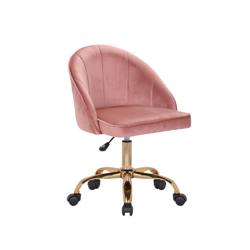 Hykkon Marcellus Velvet Office Chair, Rose