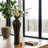 Elegant Ceramic Lidded Floor Vase Jar for Home Decor - Sculptural Tall Flower Vase Accent for Living Room, Entryway, and Corner Styling - Tan-471168459