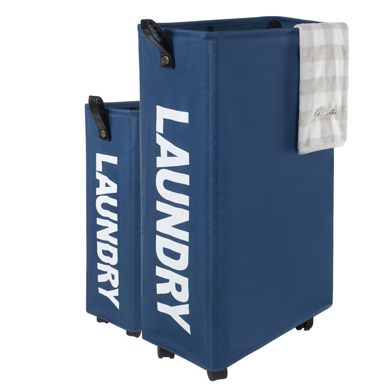 Grand panier à linge, Bleu marine, H 22 po x l 7 po x P 15 po