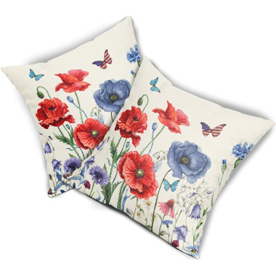 Pillow Covers Patriotic Outdoor Decorative Throw Pillow Covers Set Of 2 Independence Day Pillowcases Farmhouse Cotton Linen Cushion Covers For Couch Home Decor