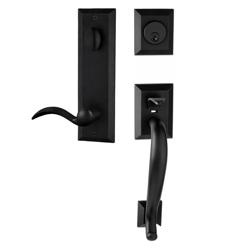 Ensemble de poignées Savannah avec levier Columbus noir mat Bravura 913-909 - L, Noir mat, Gauche