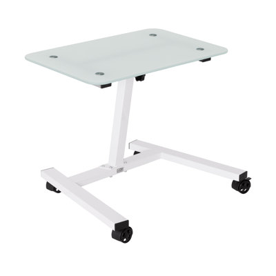 airLIFT Tempered Glass 23.62'' W Rolling Desk Or Stand with Wheels