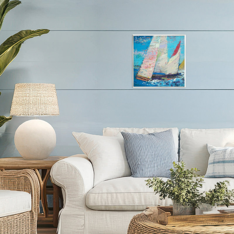 Plaque murale "Voiliers expressifs sur vagues", design par Beth A. Forst
