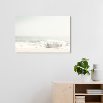 Subtle On The Shore Sea Waves And Sand Coastal White Canvas Wall Art Print For Bedroom -  Wynwood Studio, 43052_30x20_CANV_XSTD_NLC_OUT