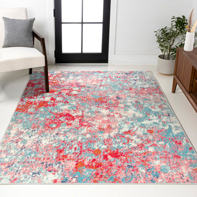 Tapis bleu / rouge Lasley Contemporary