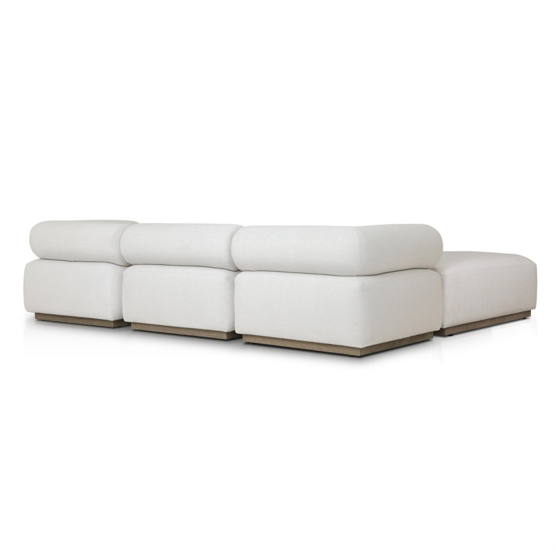 Lenox Modular Chaise Sectional, Cream Polypropylene/Olefin