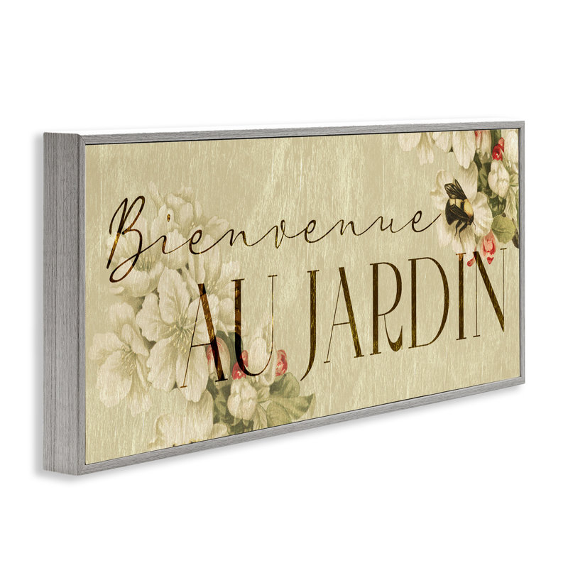 «Vintage Garden Welcome», giclée encadrée par Lil 'Rue, H 13 po x l 30 po, Estampe numérique Farmhouse