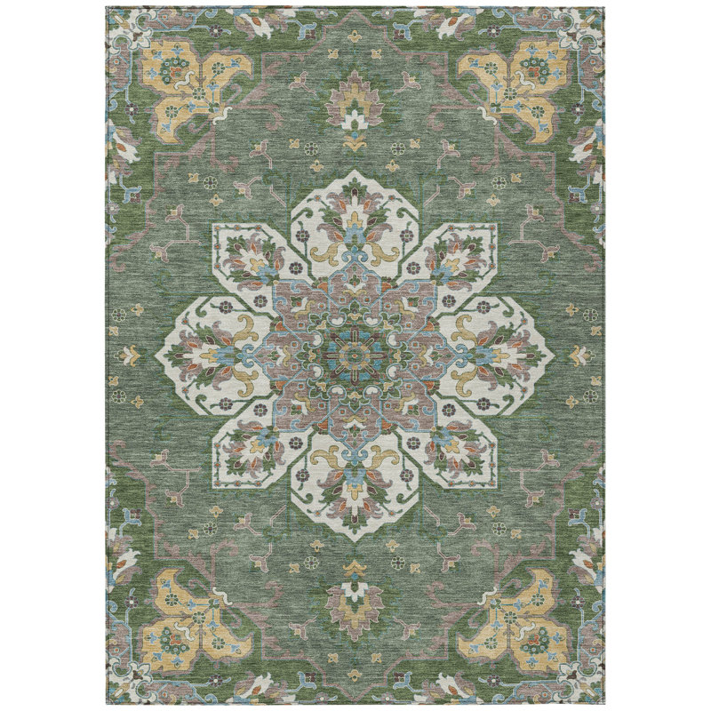 Tapis intérieur / extérieur lavable à la machine Huseby ACN2194 Global, Rectangle 9 pi x 12 pi