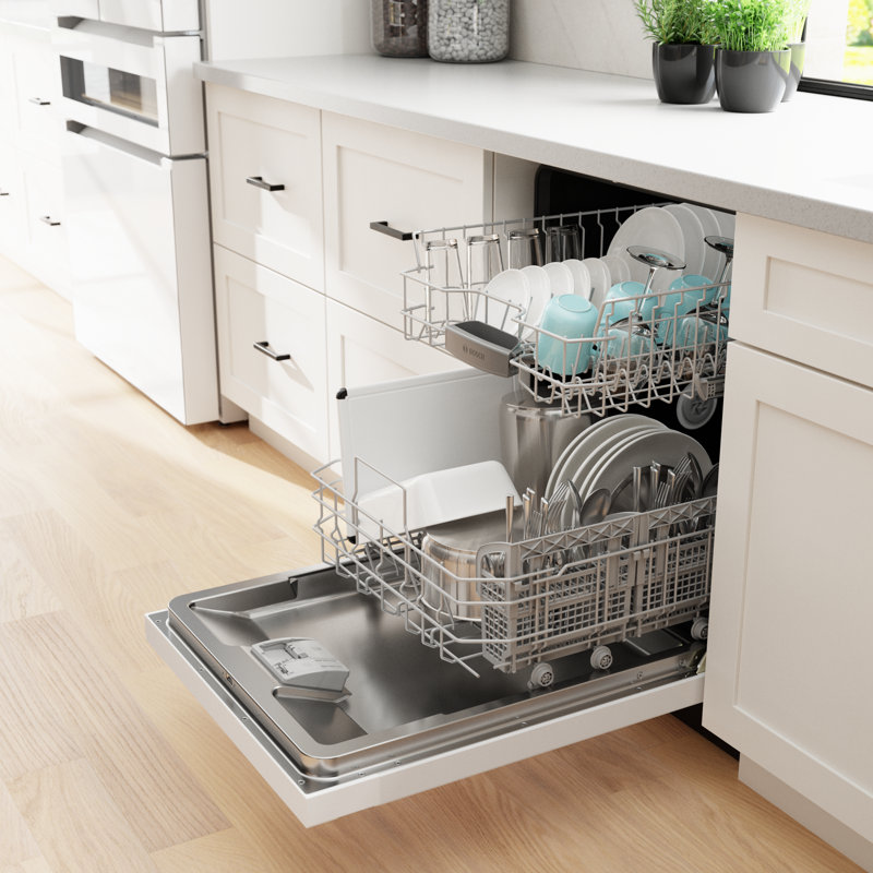 24" Recessed Handle 300 Series Dishwasher, White