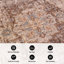 Tapis brun châtaignier traditionnel antidérapant lavable à la machine-1835315799