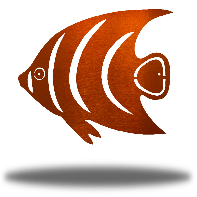 Décoration murale ange poisson, H 12 po x l 12 po x P 0,01 po, Cuivre