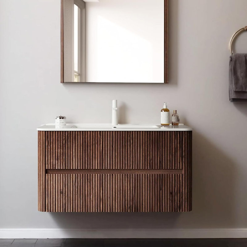 Ensemble de meuble-lavabo simple 36 po avec 2 tiroirs de fermeture, 36 po, pré-assemblé