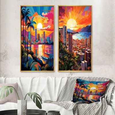 " City Maui Popart " 2 - Pieces