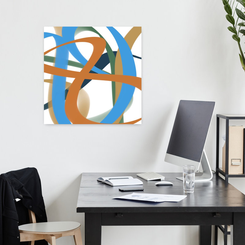 Art contemporain abstrait coloré, H 18 po x l 18 po
