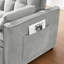 Convertible Sleeper With Pullout Bed And Adjustable In Grey Velvet Modern Reclining Back For Living Room,