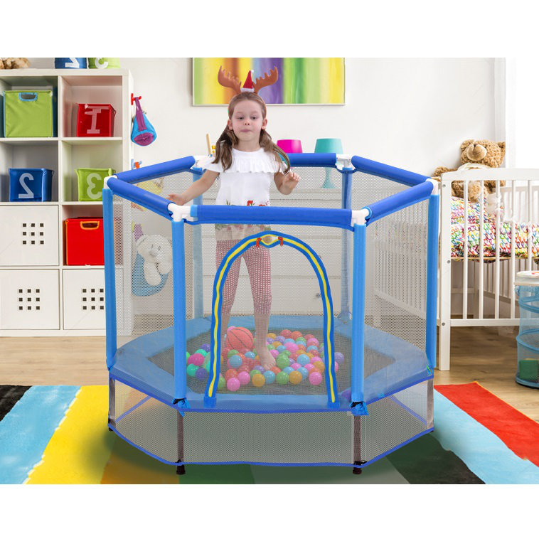 Kids Hexagon Trampoline with Safety Enclosure Merax