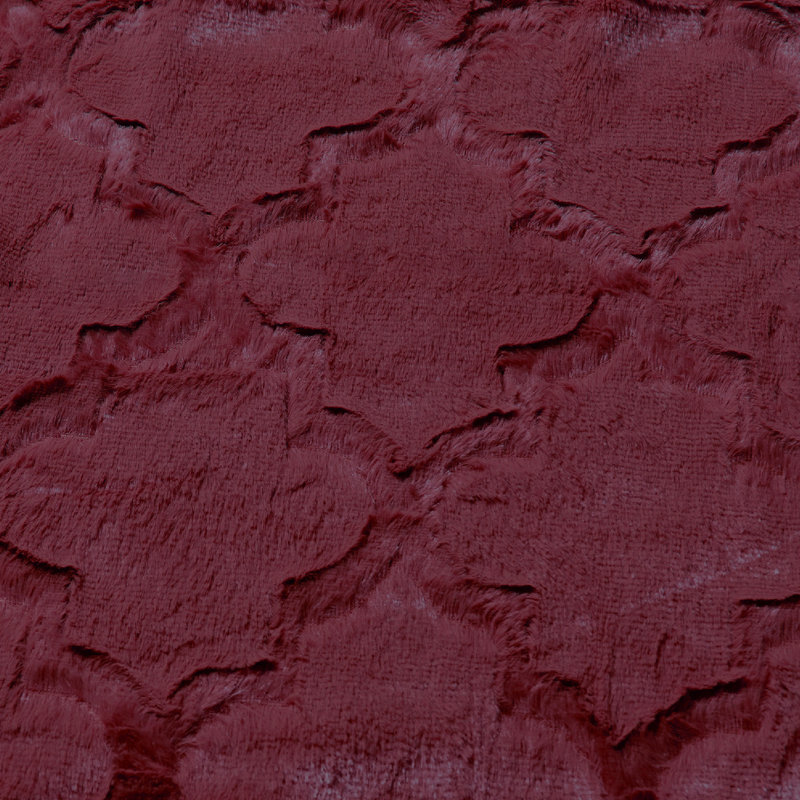 Burgundy Faux Fur and Sherpa Reversible Knitted Throw Blanket
