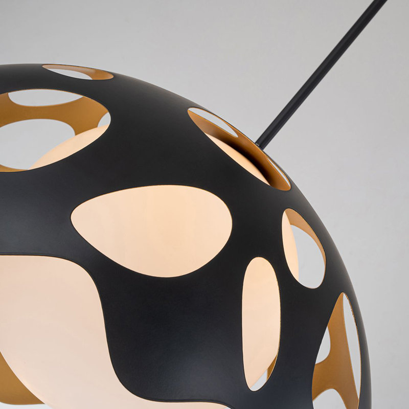 Pebbles Pendant, Satin Black, 8" H x 15" W x 15" D