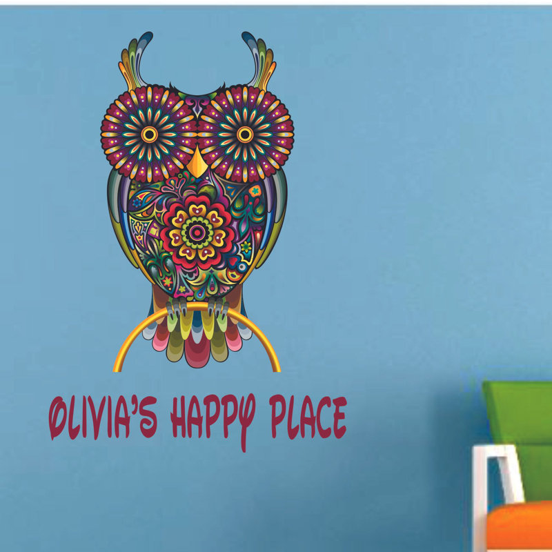 Adhésif décoratif mandala chouette hibou, H 40 po x l 35 po