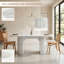 120-160cm White Extendable Oval Dining Table with Storage Space