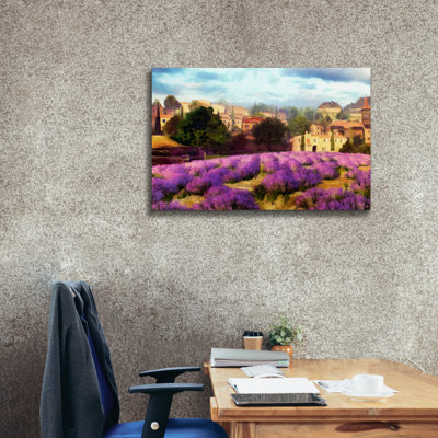  «Provence's Lavender Fields 2» par Alonzo Saunders, art mural sur toile, 40 po x 26 po