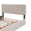 Lit plateforme tapissier avec 2 tiroirs et 1 lit gigogne simple TG - Tissu en lin beige grand-1726717366