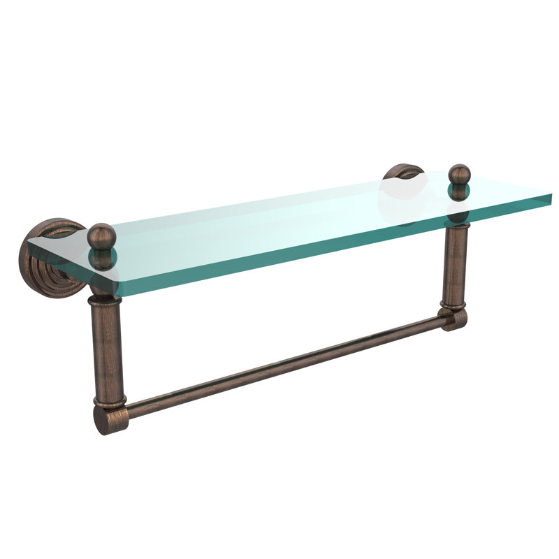 Étagère murale avec barre à serviettes Beresford, l 16 po x H 5 po, Bronze vénitien